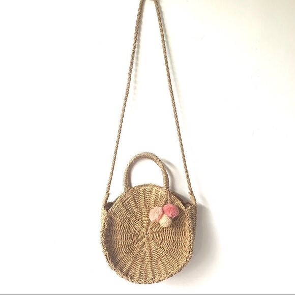 Boho Chic Woven Straw Circular Bag Crossbody - Picture 6 of 15